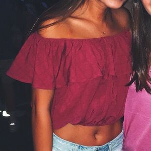 Urban Outfitters off the shoulder crop top